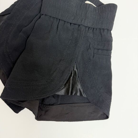 Helmut Lang Heather Shorts Black Pull On Stretch Waist Satin Side Sheer P XS EUC - Picture 5 of 13